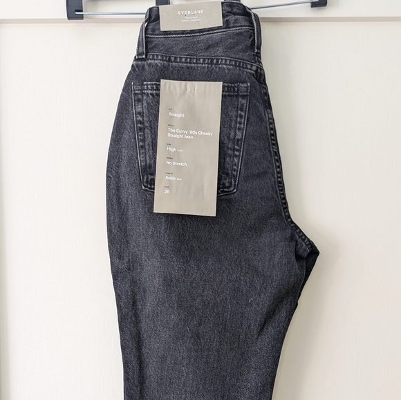 Everlane The Curvy 90's Cheeky Jean, 26Wx26.5L, Washed Black - Picture 1 of 7